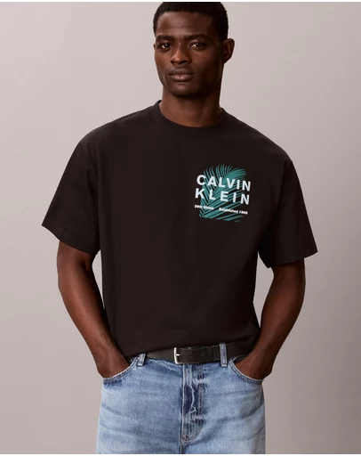 Calvin Klein Jeans - Palm Leaf Logo Graphic Relaxed T-Shirt