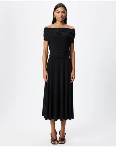 Norma Kamali - Sleeveless Cowl Neck Hooded Flared Dress To Midcalf