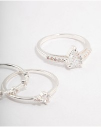 Lovisa - Silver Plated Elegant Stacking Ring 3-Pack