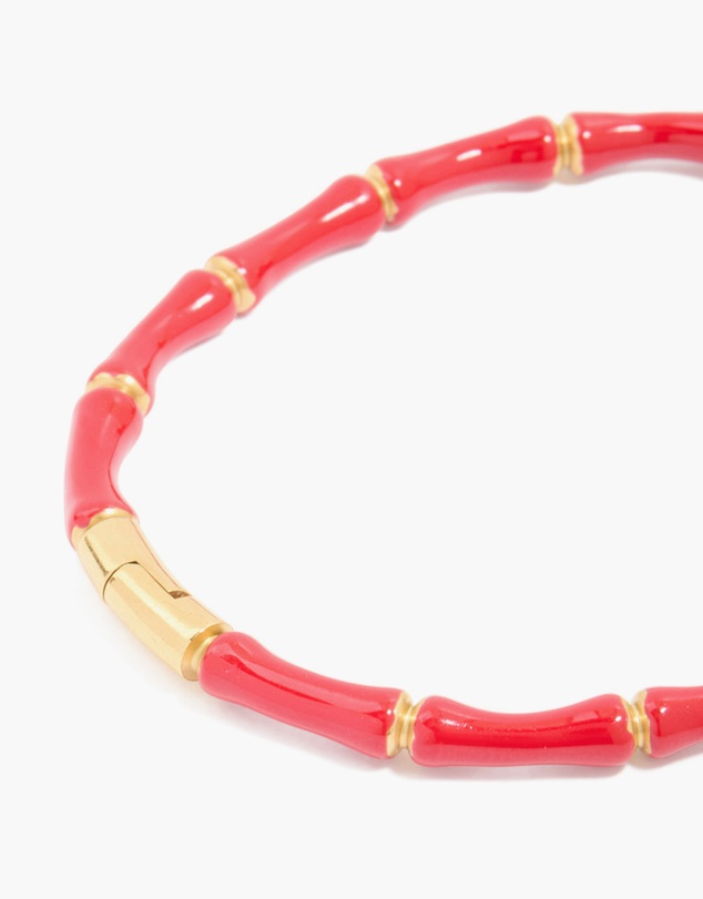 Lovisa - Waterproof Gold Plated Stainless Steel Red Bamboo Bangle