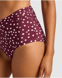 Seafolly - Dolce Dot Ruched Band High Waist Bikini Bottom