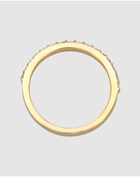 Elli Jewelry - Ring Band Memoire Elegant with Crystals in 925 Sterling Silver Gold Plated