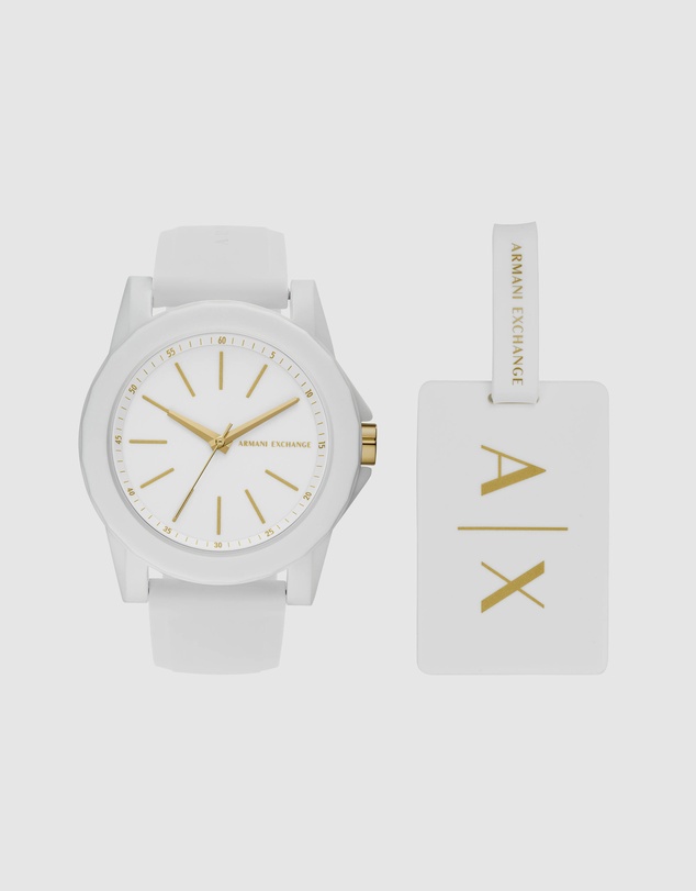 Armani Exchange - White Analogue Watch Set