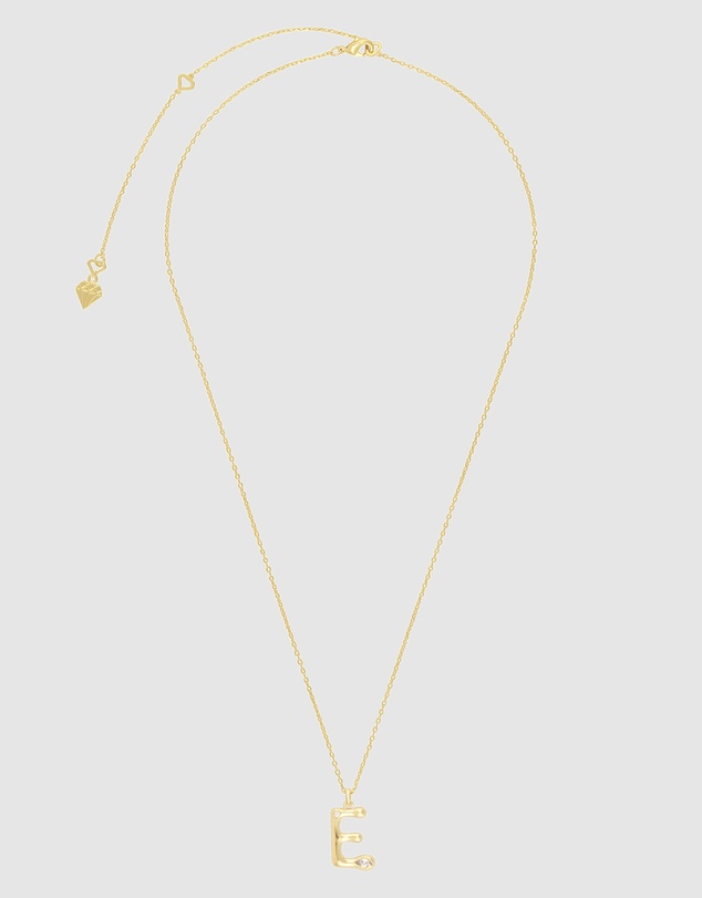Wanderlust + Co - Alphabet Bubble Pendant Necklace - Letter E
