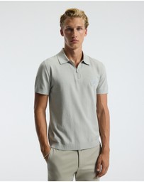 Calibre - Cotton Zip Neck Polo Silver