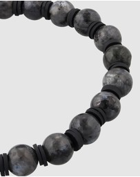 Kuzzoi - ICONIC EXCLUSIVE - Lavakite and Lava Bead Bracelet with Sterling Silver Elements