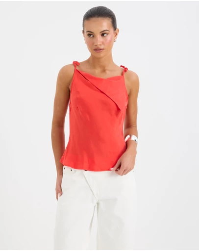 Calli - Belle Cupro Asymmetrical Fold Top