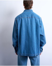 Topman - Regular Fit Denim Overshirt