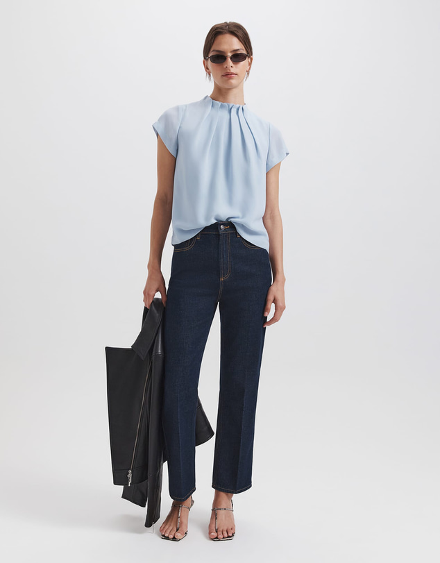 SABA - Willa High Neck Short Sleeve Top
