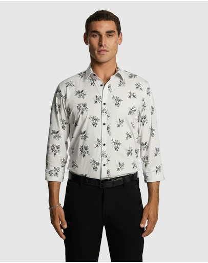 yd. - Cedar Slim Floral Shirt