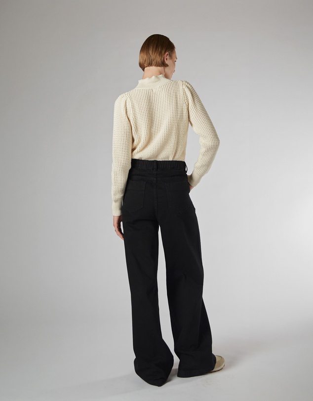 DRICOPER DENIM - Mila Black Mid Rise Palazzo Jeans