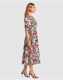 Honey and Beau - Elastic Waistband Midi Dress
