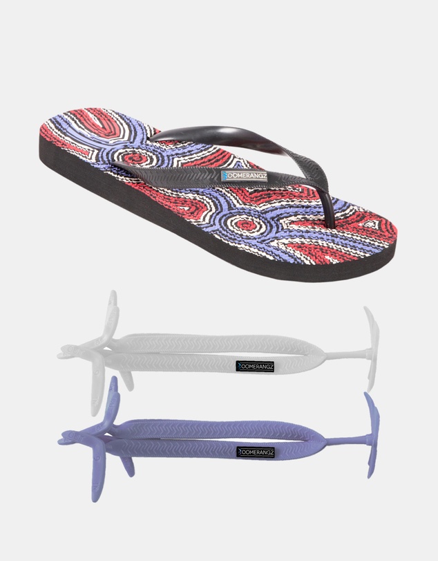 Boomerangz Footwear - Men's Saltwater Dreamtime Thongs 02 with arch support and 2 x interchangeable straps
