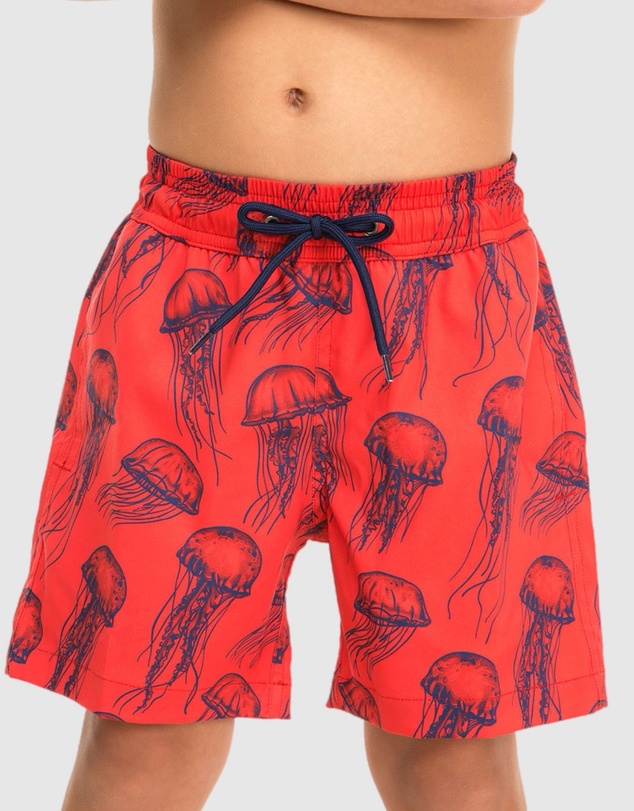 Tolu Australia - Boys Red Swim Shorts With Jellyfish