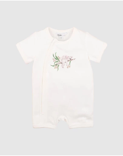 Bebe by Minihaha - Taylor Organic SS Koala Zip Romper - Babies