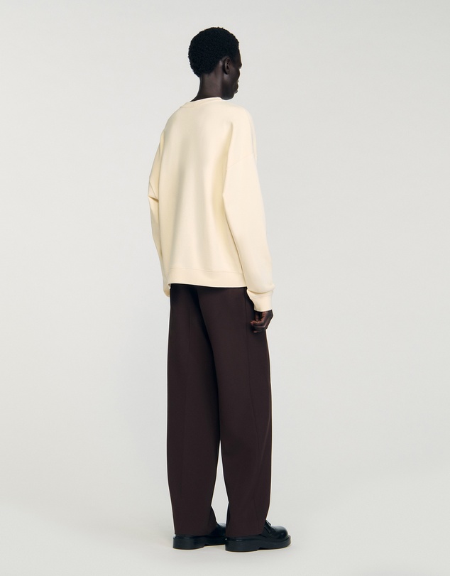 Sandro - Layered Flower Crewneck Sweatshirt