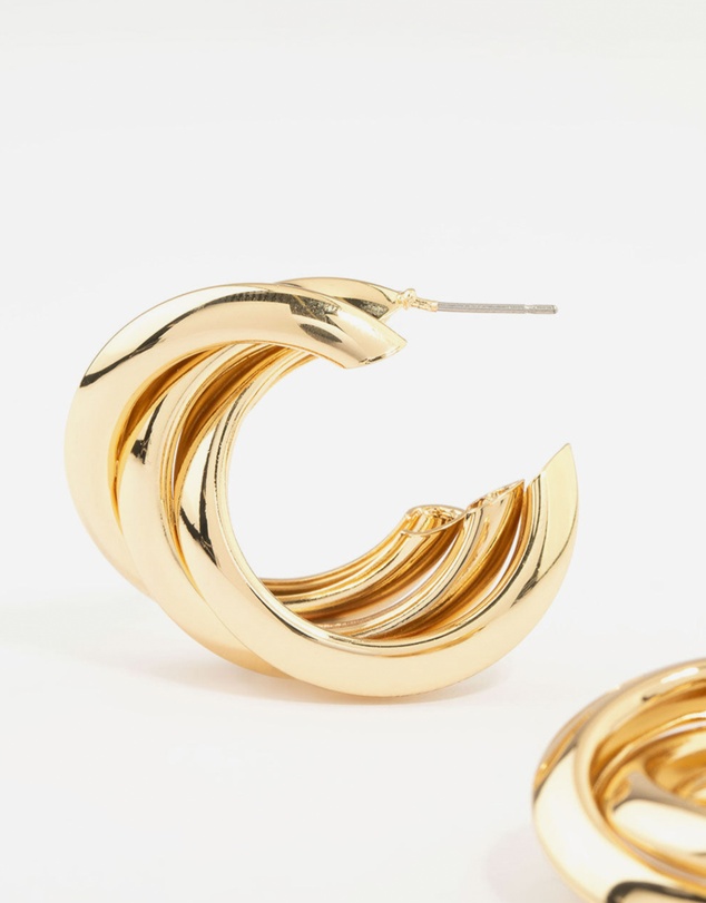 Lovisa - Gold Plated Thick Twisted Hoop Earrings