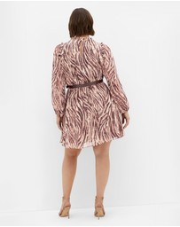 City Chic - Plus sizeMaddie Print Dress - latte