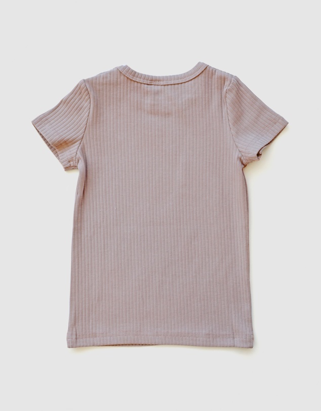 WITH LOVE FOR KIDS - BASICS Wide Ribbed Short Sleeve Top - Kids