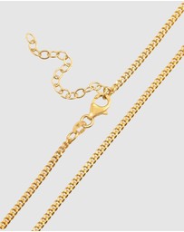 Kuzzoi - ICONIC EXCLUSIVE - Necklace Men Curb Chain Basic Fine in 925 Sterling Silver Gold Plated