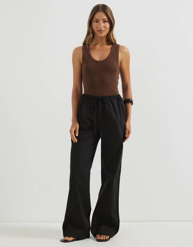 Atmos&Here - Tilly Tie Waist Cotton Poplin Pants