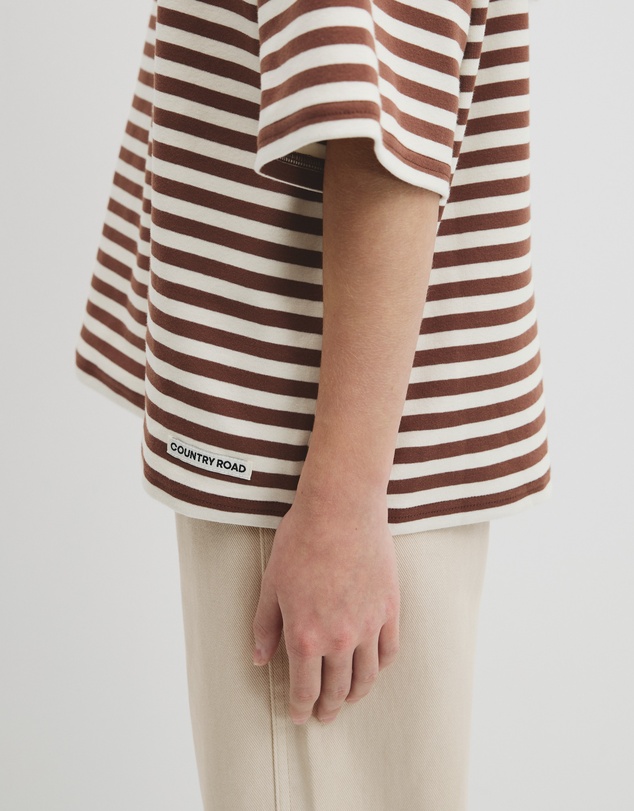 Country Road - Teen Australian Cotton Blend Short Sleeve Oversized Stripe T-shirt