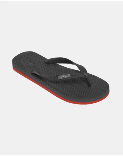 Boomerangz Footwear - Men's Black/Red Thongs with arch support and 2 x interchangeable straps