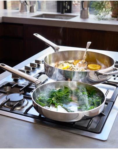Joseph Joseph - Space Steel Stainless-steel Frying Pan with Folding Handle - 24cm