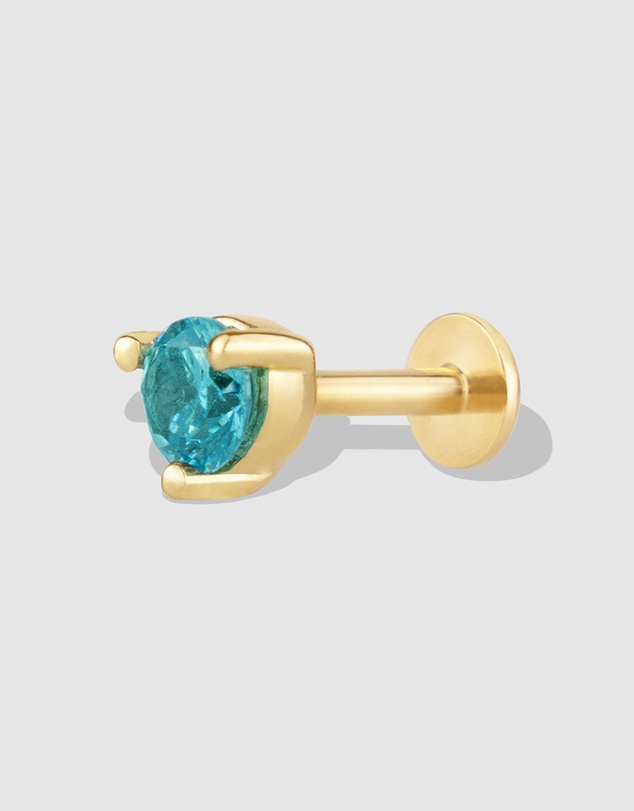 Wanderlust + Co - Birthstone Gold Flat Back Earring - Dec
