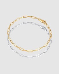 Elli Jewelry - Jewery Set Bracelets Bicolor 925 Sterling Silver