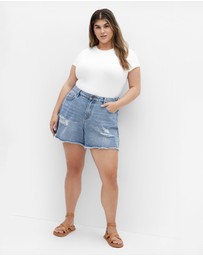 City Chic - Hannah Rip Denim Short