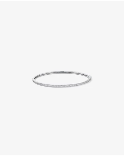 Michael Hill - Cubic Zirconia Eternity Oval Bangle in Sterling Silver