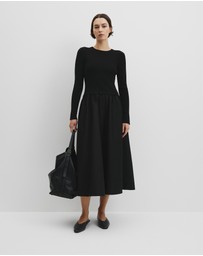 Country Road - Long Sleeve Mix Media Knit Dress