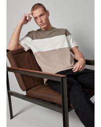 NEXT - Textured Colour Block T-Shirt