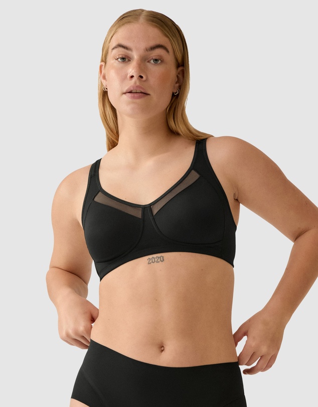 Naturana - Comfortable Wide Strap Wirefree Bra With Mesh