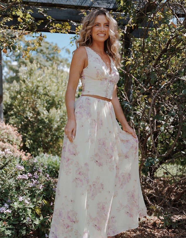 Petal & Pup - Tinsley Maxi Skirt - Lavender Floral
