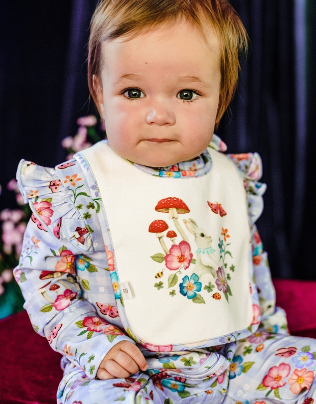 Fleur Harris - 'Bunny Forest' Dandy Duo Bibs in Cornflower