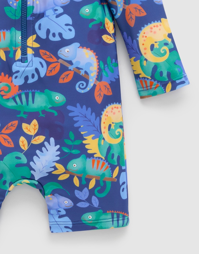 Purebaby - Printed Long Sleeve Sunsuit- Kids-Babies
