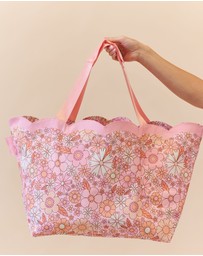 Sky Gazer - Scalloped Edge Beach Bag- Flower Power
