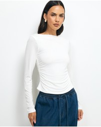 AERE - Cupro Boat Neck Top