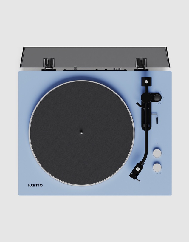 iWorld - Kanto OBI3 (2nd Gen) Turntable with Bluetooth 5.3, Preamp, and Pitch Control - Matte Ice Blue