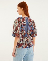 Farm Rio - Paisley Scarf Cream Blouse