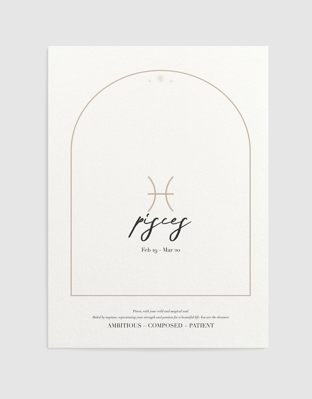 Olive et Oriel - Pisces Zodiac Art Print