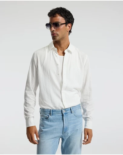 Calibre - Seersucker Textured Shirt White
