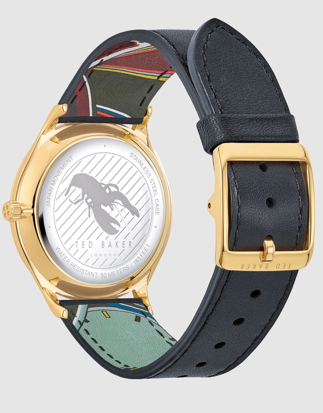 Ted Baker - Manhatt 40mm Black Leather Watch