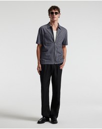 Calibre - Stripe Zip Through Shirt Navy