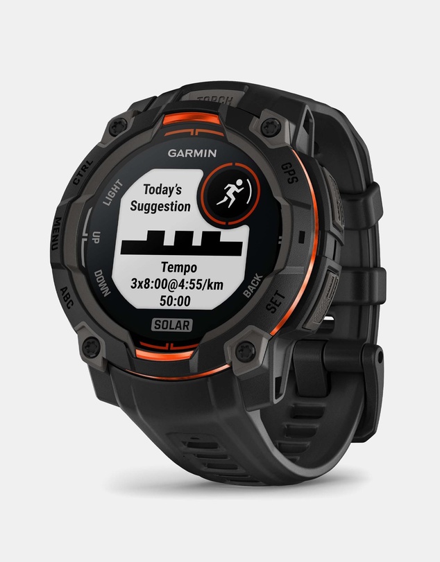 Garmin - Instinct 3 45mm Solar Black Bezel with Black Band