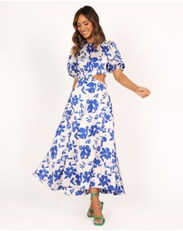 Petal & Pup - Aminah Puff Sleeve Dress - Blue Floral