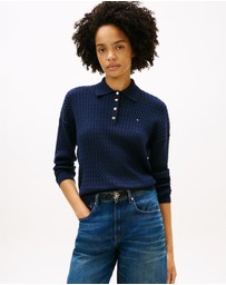 Tommy Hilfiger - Cable Knit Relaxed Polo Jumper