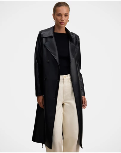 Forever New - Sabina Faux Leather Trench Coat